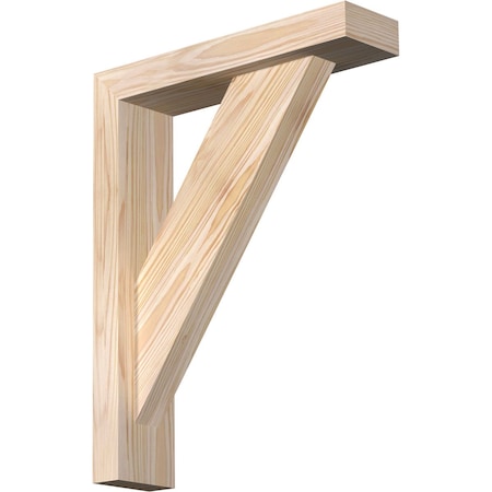 Ekena Millwork Traditional Block Smooth Bracket w/ Offset Brace, Douglas Fir, 3 1/2"W x 14"D x 18"H BKT0402X14X18TRA05SDF